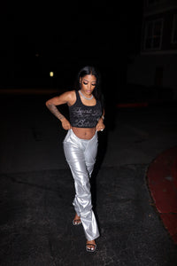 Silver Metallic Pants