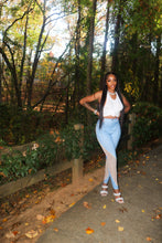 Load image into Gallery viewer, You See Me Denim Mesh Leggings

